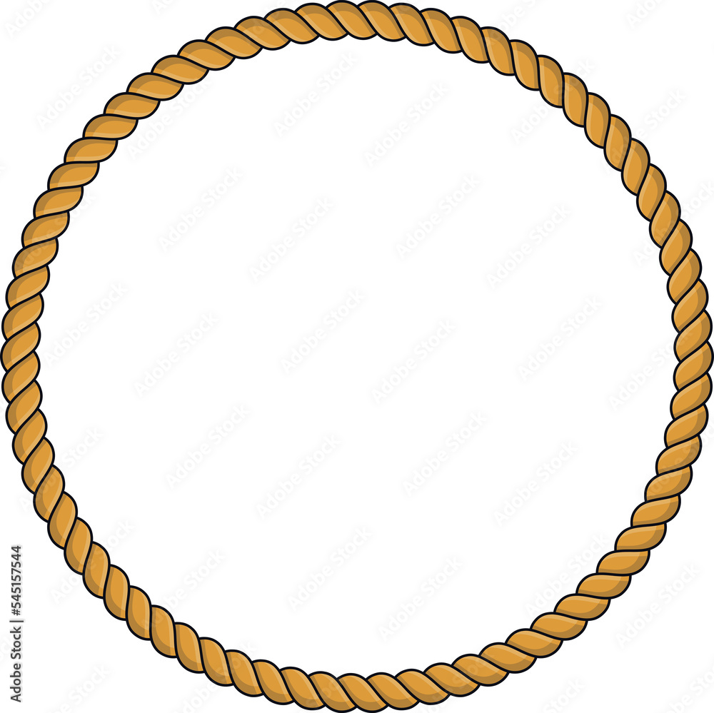 Round rope frame isolated on white background. Twisted cord Stock ...