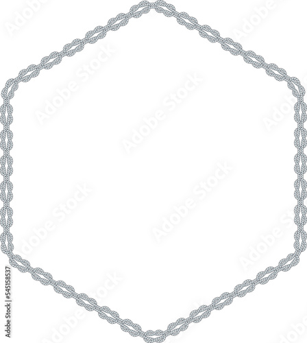 Wallpaper Mural Hexagonal rope frame isolated on white background. Twisted cord. Torontodigital.ca