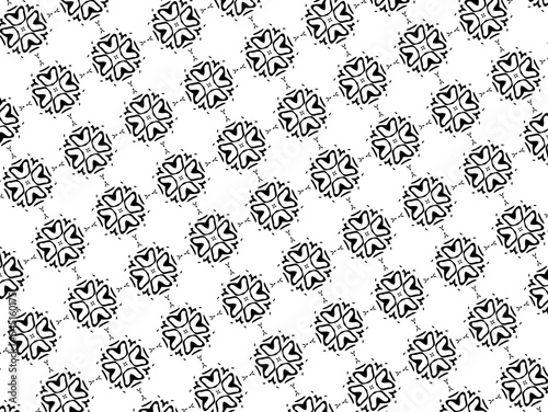 Ornament with elements of black and white colors.