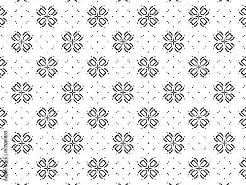 Ornament with elements of black and white colors.