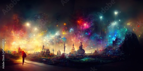 crystalline dream city as background
