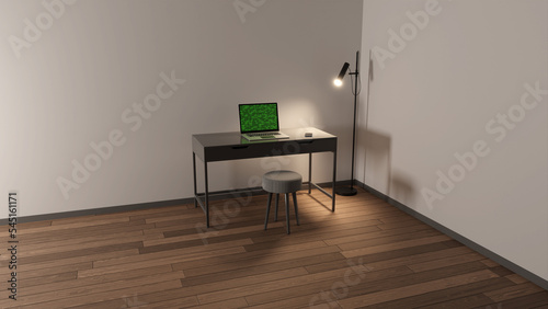 Fototapeta Naklejka Na Ścianę i Meble -  Office And Home Working Environment.
Unmanned work environment at the desk.