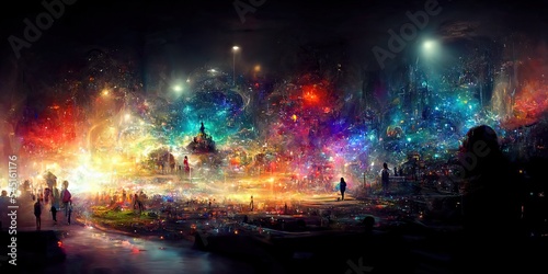crystalline dream city as background