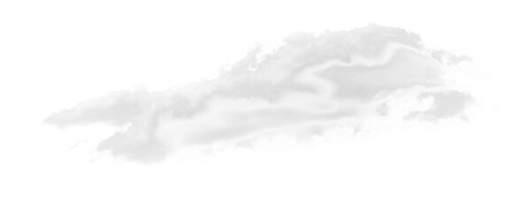 Isolated cutout of a cloud on a transparent background