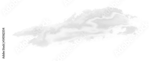 Isolated cutout of a cloud on a transparent background