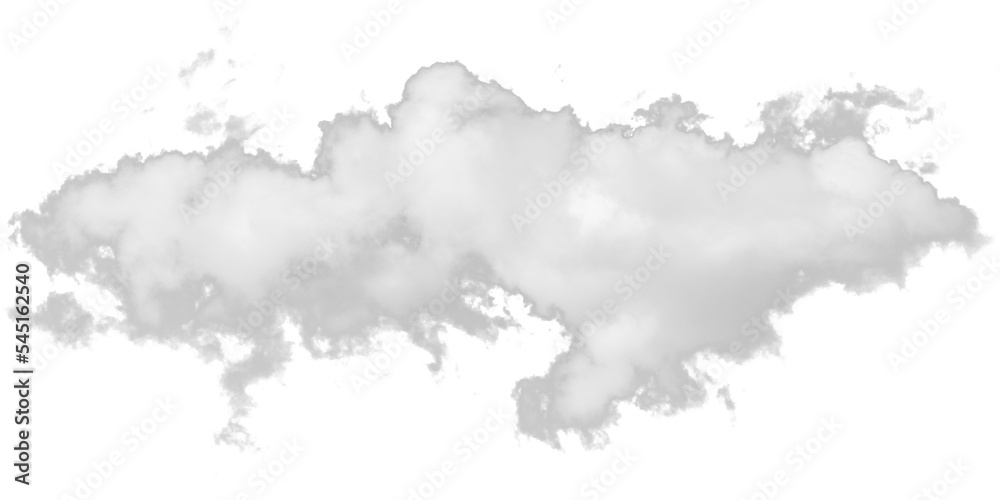 Isolated cutout of a cloud on a transparent background