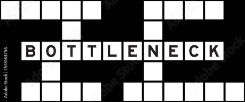 Alphabet letter in word bottleneck on crossword puzzle background