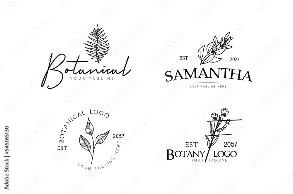 Botanical logo kit pack, botanical logo, logos, botanical branches