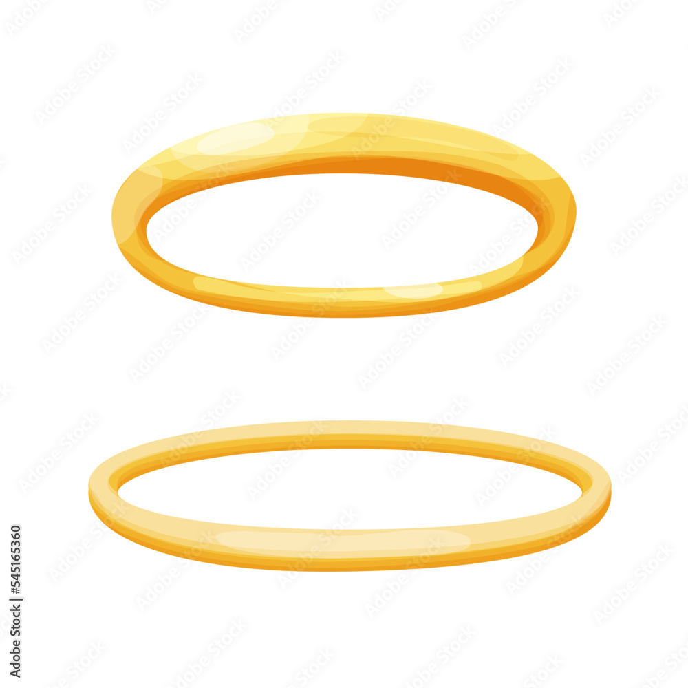 Set Angel golden nimbus shine halo in cartoon style isolated on white background. Magic ring, circle, aureole. Set Angel golden nimbus shine halo in cartoon style isolated on white background. Magic ring, circle, aureole.