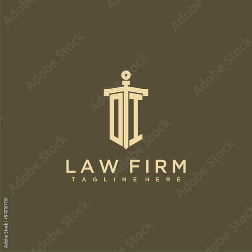 OI initial monogram for lawfirm logo with  sword style image