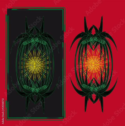 Sun in a cage. Abstract composition. Wallpaper Design. Avant-garde art. Modern. Contemporary trendy vector illustration