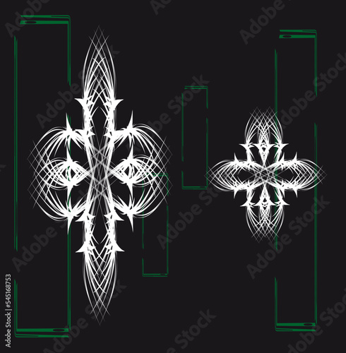 White Crosses, Abstract composition. Wallpaper Design. Avant-garde art. Modern. Contemporary trendy vector illustration