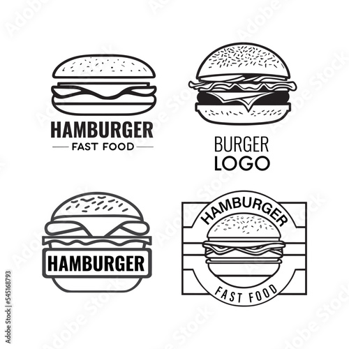 Hamburger logo set, fast food logo set