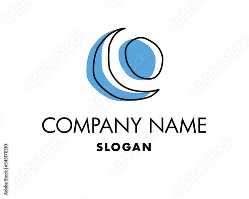Moon Logo artistic minimal, line geometric minimal, beauty salon, spa brand identity template