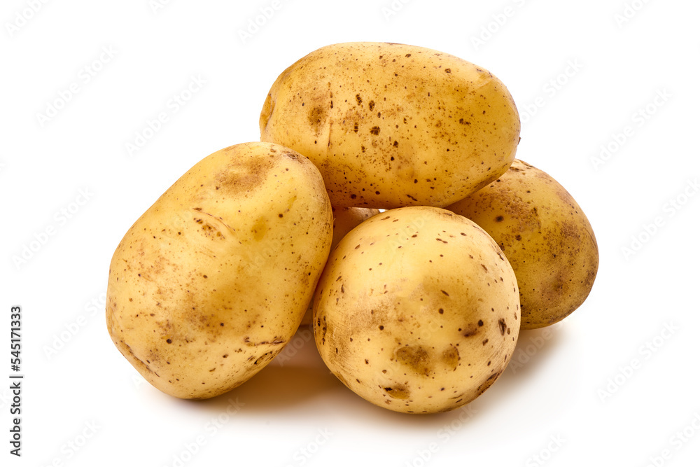 New washed pototoes, isolated on white background. New washed pototoes, isolated on white background.