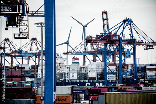 container ship in port