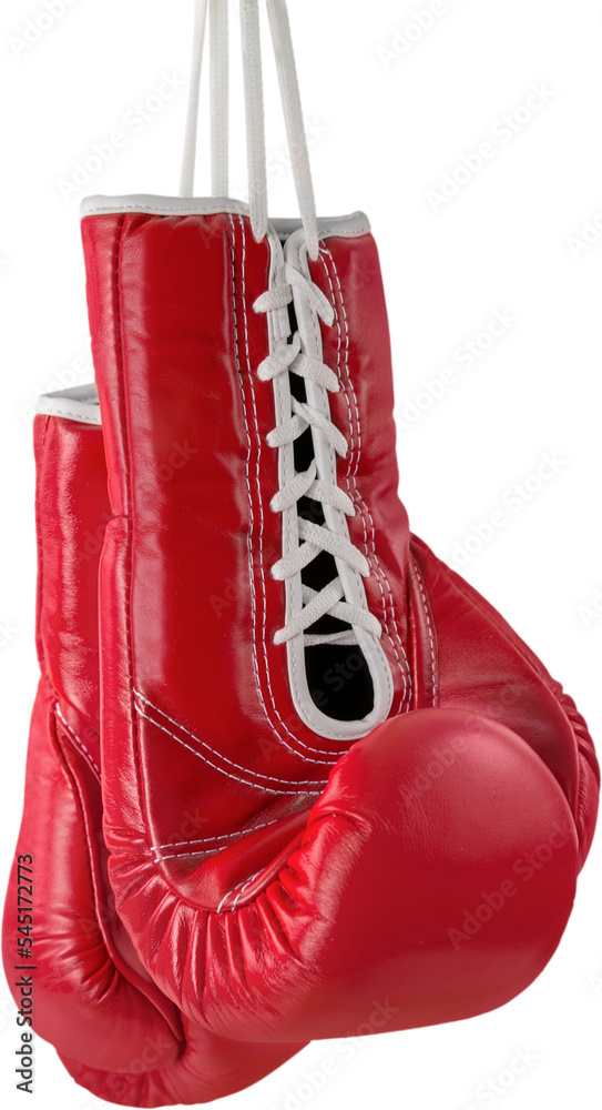 Pair of Red Boxing Gloves Isolated on White