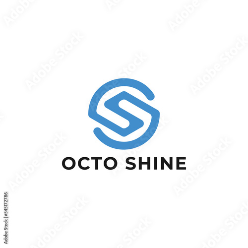Abstract initial letter OS or SO logo in blue color isolated in white background applied for crypto company logo also suitable for the brands or companies have initial name SO or OS.