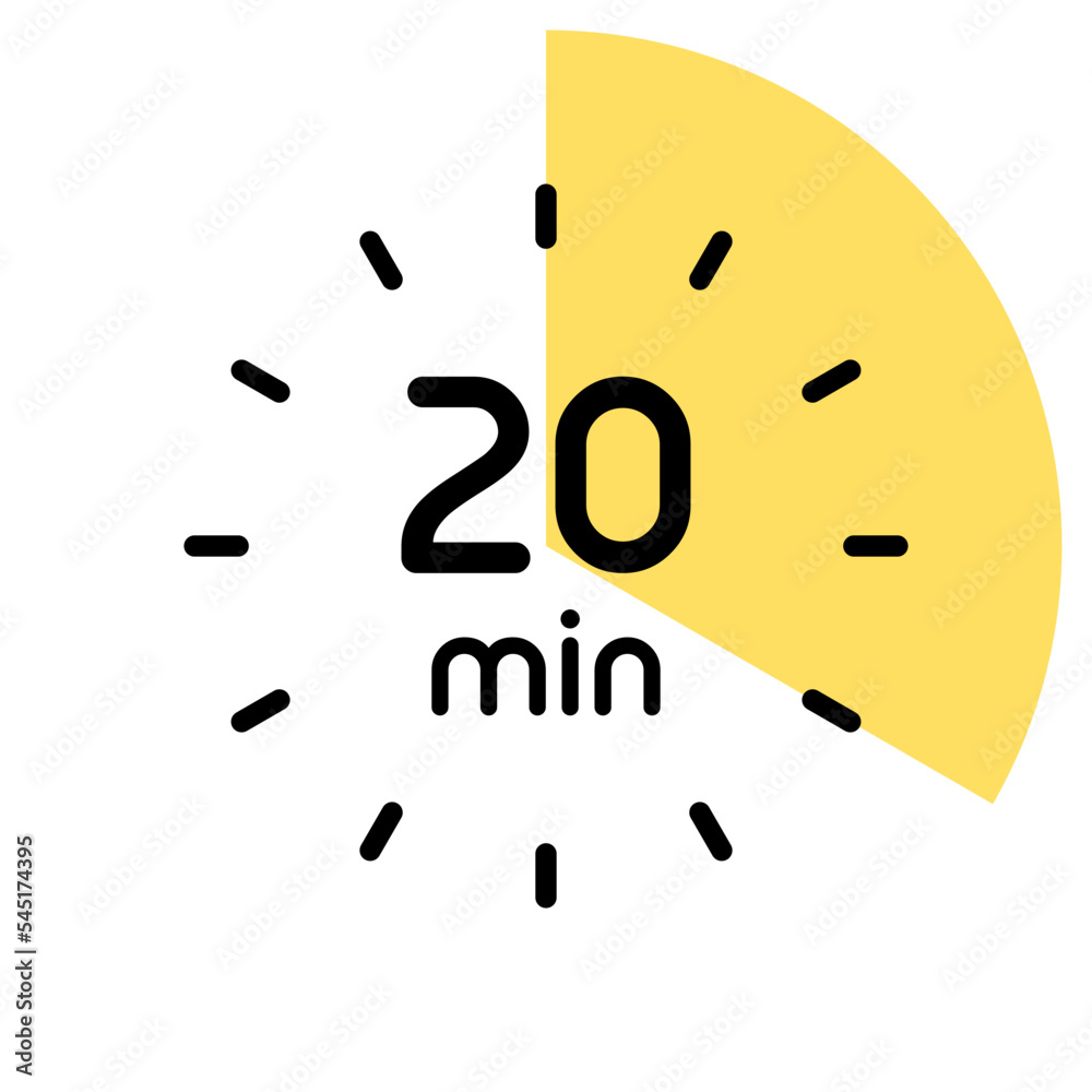 20 minutes,concept of time,timer illustration,vector. 20 minutes,concept of time,timer illustration,vector.