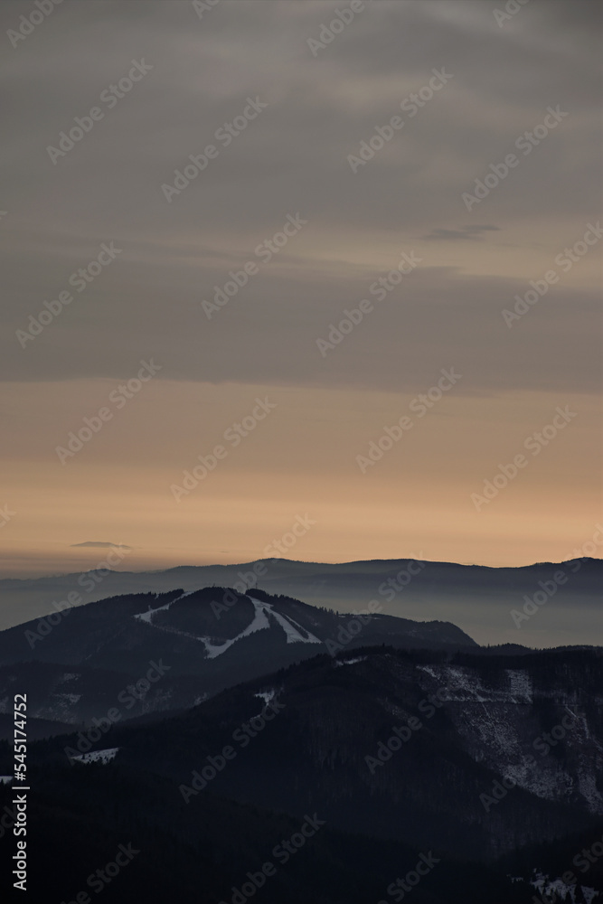 sunset in the mountains