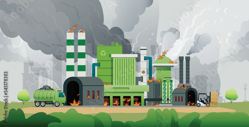The fire is burning a recycling plant.