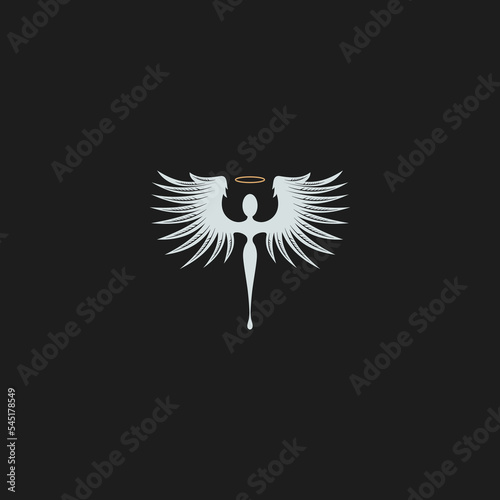 Drop and Wing Angelic Logo Template Illustration Design