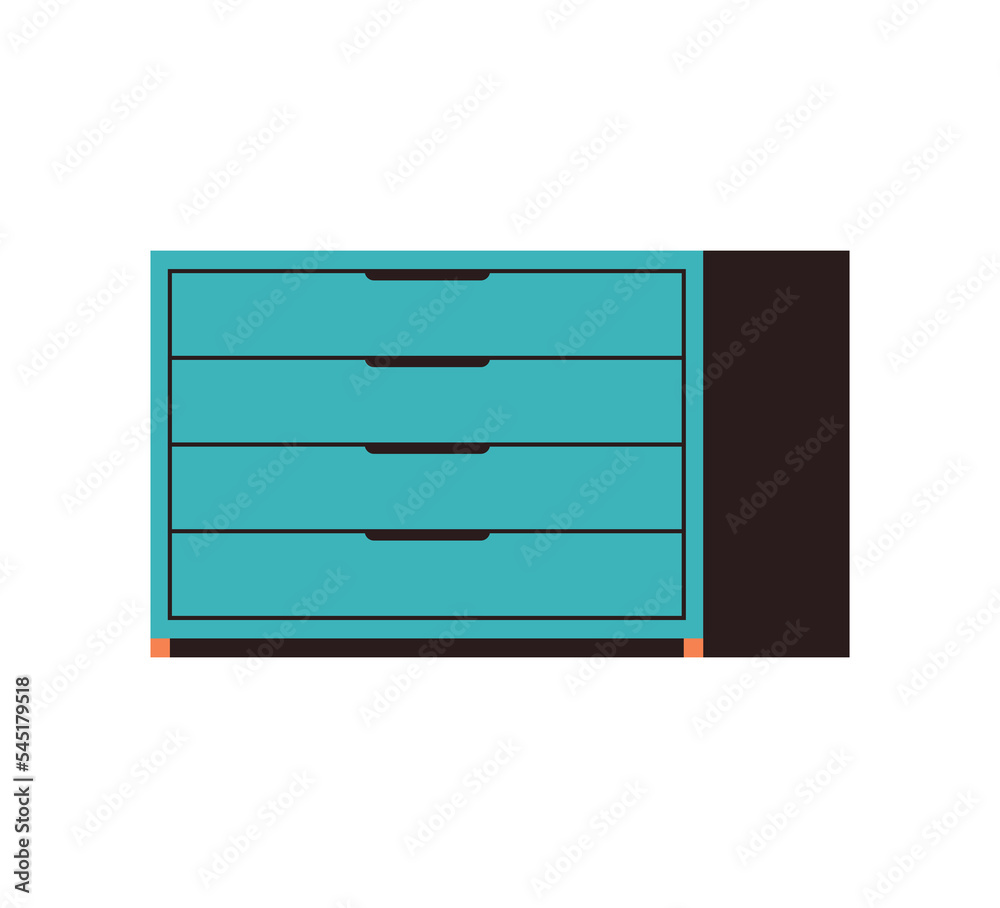 Furniture cabinet and home drawer design flat illustration.
Furniture cabinet and home drawer design flat illustration.