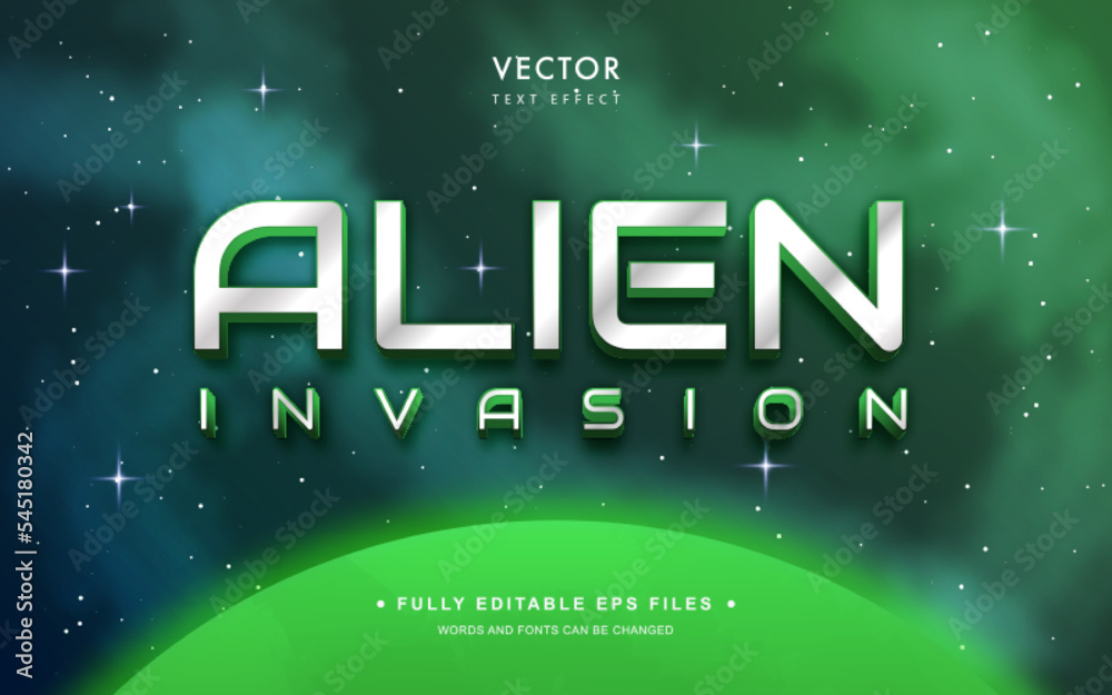 Vector Editable Text Effect in Alien Style Vector Editable Text Effect in Alien Style