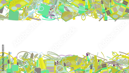 Background pattern abstract seamless design texture. Horizontal stripes. Border frame, transparent background. Theme is about tones, hairdressing, cosmetics, toiletry, cosmetology, woven