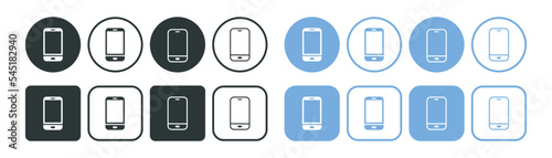 Mobile phone or smartphone line icon. Vector illustration