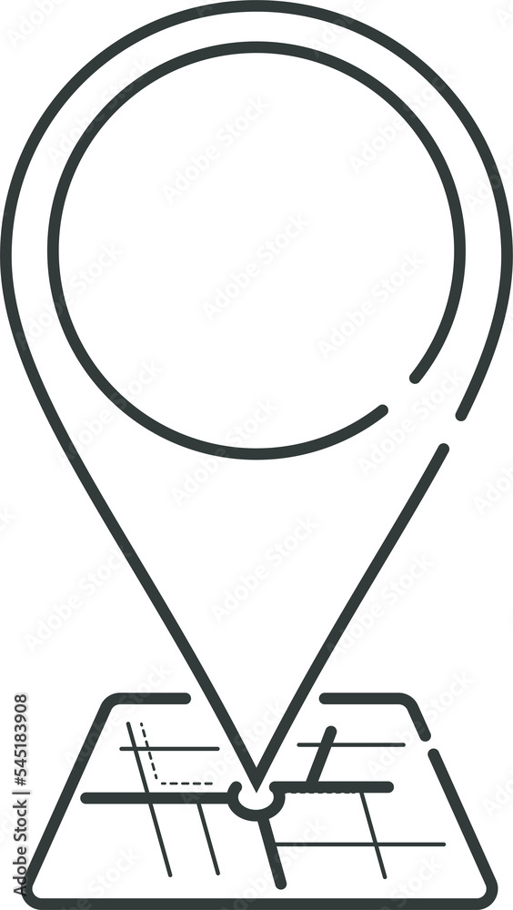 GPS location icon vector, map outline illustration, Global positioning system route isolated line GPS location icon vector, map outline illustration, Global positioning system route isolated line
