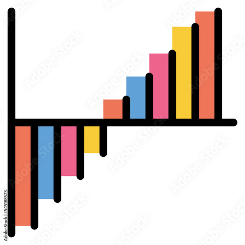 bar graph fluctuate chart icon