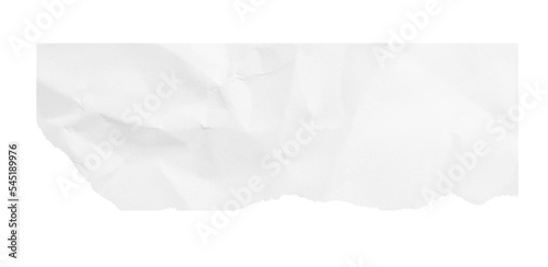 White crumpled and torn sheet of paper. Paper text background. Pink decorative paper