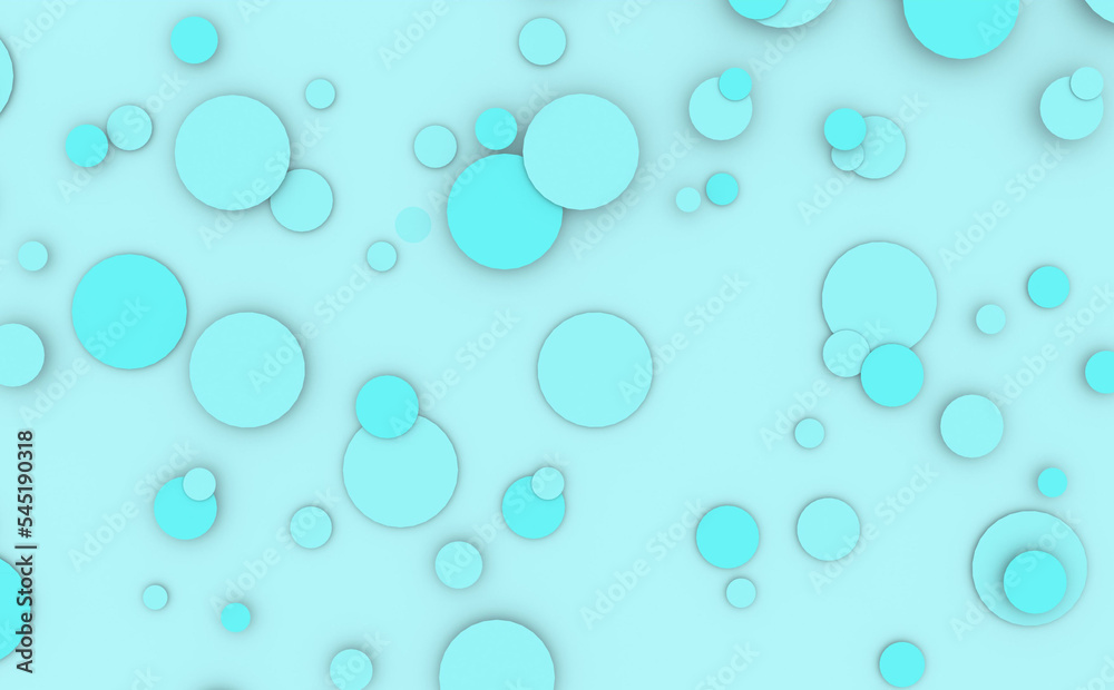 circles of different diameters with soft shadows on a blue background	
