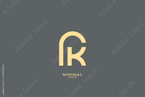 Alphabet letters PK, KP, P, K business Logo Initial Based Monogram Icon Vector.