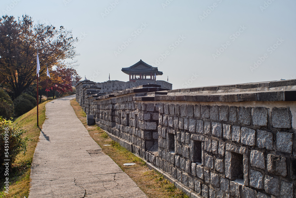 Hwaseong Fortress in Suwon city in South Korea