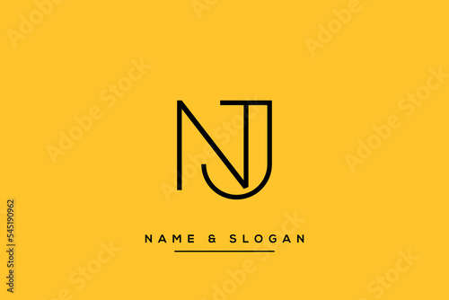 Abstract Nj, JN Letters Logo Initial Based Monogram Icon Vector. photo