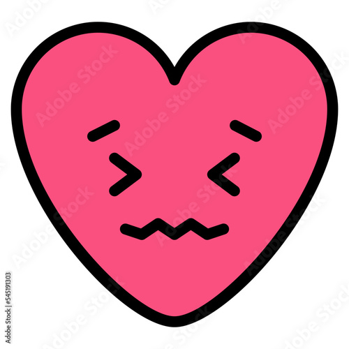 disgusted jaded hate emoji heart icon