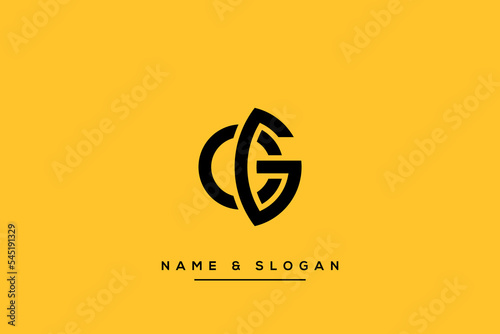 Abstract CG, GC Letters Logo Initial Based Monogram Icon Vector.