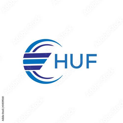 HUF letter logo. HUF blue image on white background. HUF vector logo design for entrepreneur and business. HUF best icon.