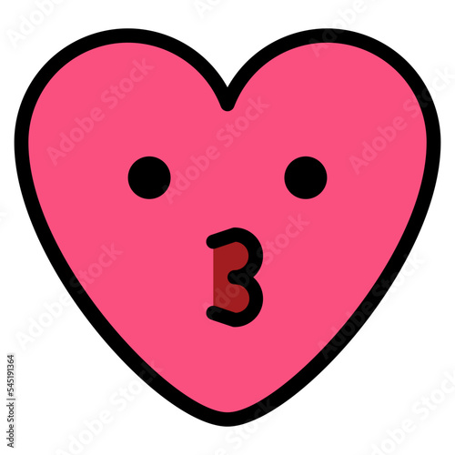 kiss love cute emoji heart icon