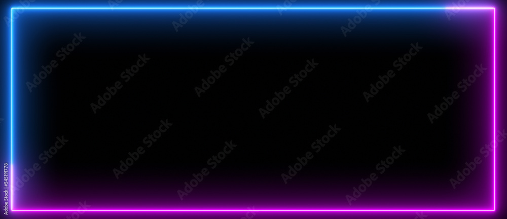 Frame Neon Blue Pink Glow with Copy Space Banner Background
