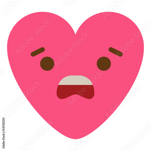 fear confused worry emoji heart icon