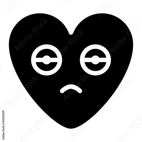 bored unhappy feeling emoji heart icon