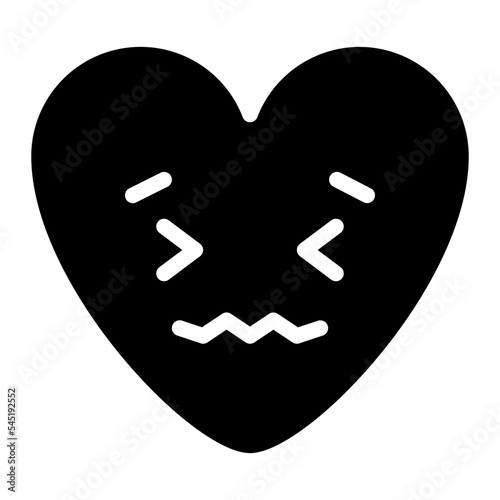 disgusted jaded hate emoji heart icon
