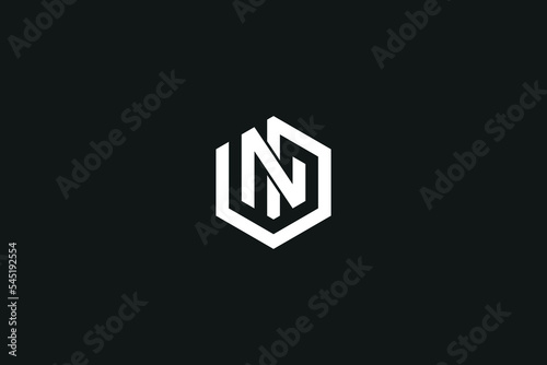 Minimal creative unique style letter GN, NG logo, monogram line art design template.