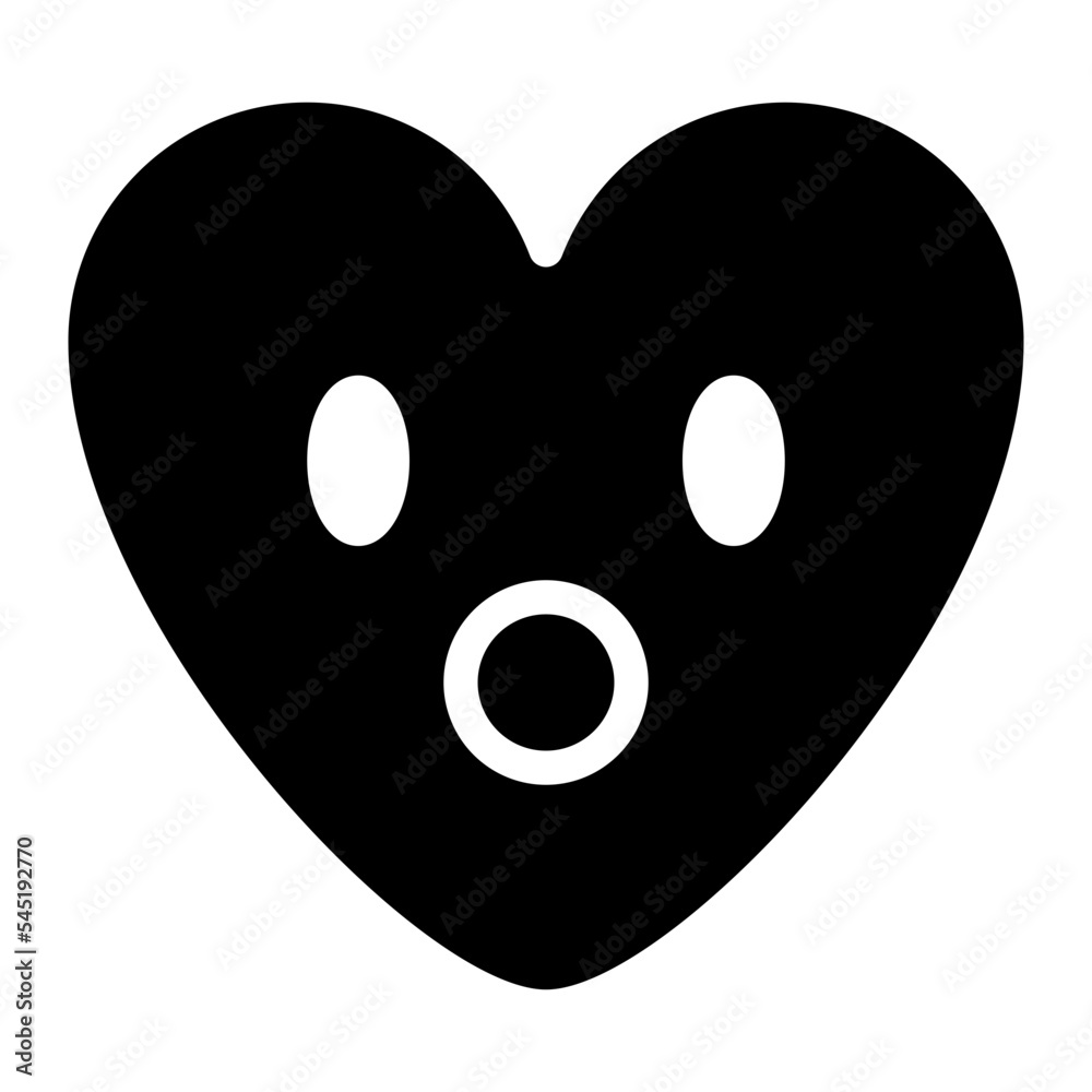 Fototapeta premium amazed surprise wonder emoji heart icon