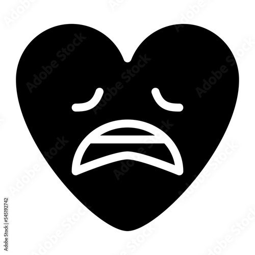 tired disapponted sad emoji heart icon
