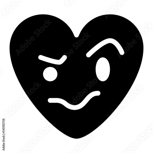 worried nervous thinking emoji heart icon
