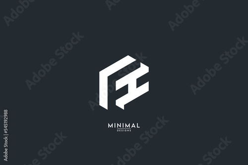Alphabet letter FH, HF icon logo vector.
